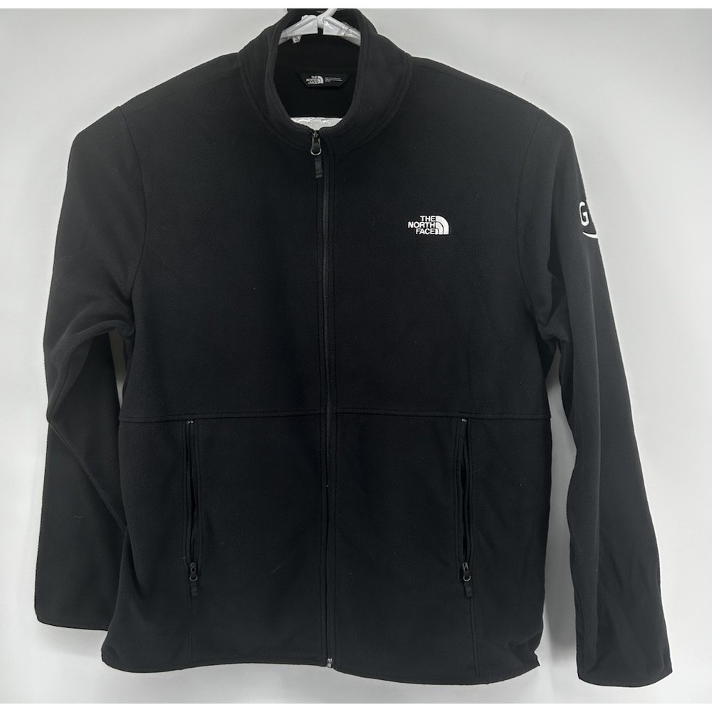 The North Face Fleece Quarter Zip Pullover Sleeve Logo Black Men's Size XL